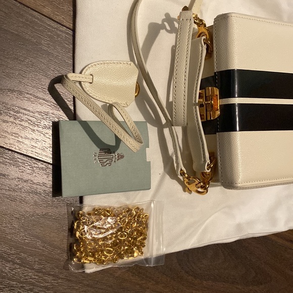 Brand New With Tags Mark Cross Mini Grace Striped Box Bag - Picture 7 of 7